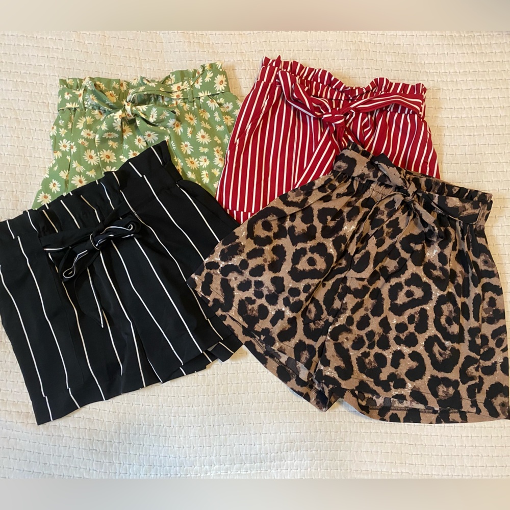SHEIN belted shorts